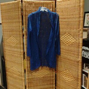 Women Royal Blue Sweater Wrap by Keren Hart size S